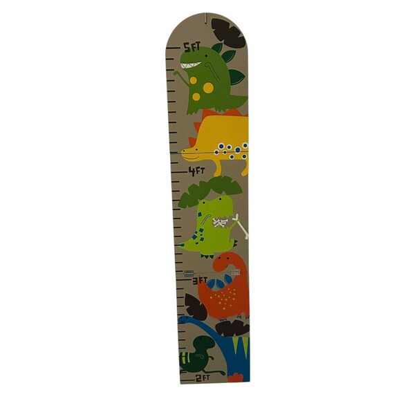 Dinosaur Wood Growth Chart Up to 5 Ft Kids Bedroom Decor Jumping Beans Kohls - Picture 1 of 7